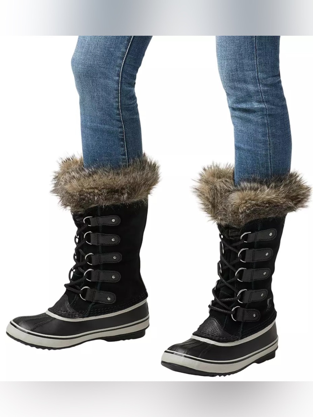SOREL | Joan of Arctic Waterproof Winter Boots | Faux Fur/Black | Size 8.5